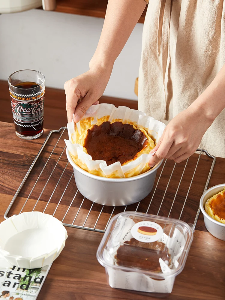 バスクケーキ用オーブンシート：4・6・8インチで焼き菓子に最適な防油設計