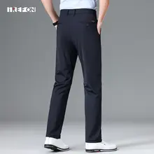 涼感素材のメンズビジネスパンツ【薄手・ウエストゴム・ストレート】