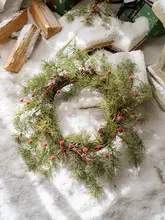 クリスマスベル 赤い実のリース 装飾吊り下げ装飾 祝日装飾品