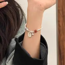 ペア用純銀ブレスレット【極上の柔らかさ・レッドロープ・ビンテージ風・プレゼントに最適】