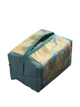 レトロデザインの布製ティッシュボックス【麻混素材・リビング用・古画デザイン】