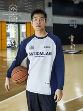アウトドア用ドライフィット長袖Tシャツ【カラーブロック・防晒・バスケットボールトレーニング対応・ゆったりフィット】