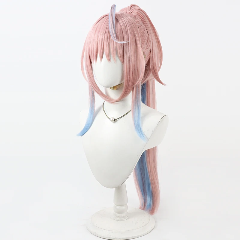 コスプレ用ウィッグ ピンクのツインテール：グラデーションカラーでゲームキャラにぴったりのスタイル
