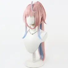 コスプレ用ウィッグ ピンクのツインテール【グラデーションカラー・分け目デザイン】