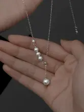 999純銀パールネックレス【シンプル・鎖骨チェーン・軽やかで上品】