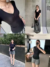 夏用透湿リネン半袖Tシャツ【ラウンドネック・Vネック・レディース用】