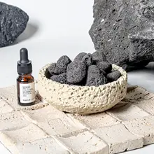 欧風デザインの火山石アロマプレート【手作り・インテリア装飾・高級感】
