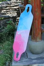 手描きのロングボード【無垢材・四輪・子供から大人まで対応】
