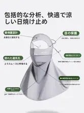 全顔紫外線防止マスク【サイクリング用・ネックガード付き・夏用・アイスシルク】