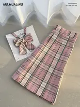 春の制服風 ジェイケー格子柄スカート【小柄対応・プリーツデザイン】（セットアップ対応）
