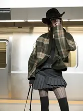 人字柄の醋酸綿混合の不規則デザイン・防透け百褶スカートパンツ【エレガント・レディース用】