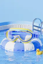 スイミングゴーグル キッズ ボーイズ ガールズ ワイドフレーム 曇り止め 高視認性 水漏れ防止 水中 練習用