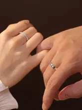 銀製ダイヤモンドリング【カップル用・高級感・婚約指輪】（セットアップ対応）