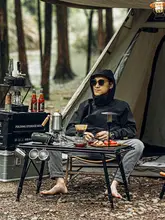 IGTアルミ合金製 アウトドア折りたたみテーブル【昇降式・ポータブル・バーベキュー＆ピクニック用】