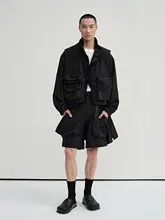 超軽量の微皺エラスティックナイロン多ポケットデザインパンツ【磁吸ボタン・春秋用】（セットアップ対応）