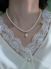 優雅なデザインの天然小珍珠ネックレス【ロマンティック・鎖骨ライン・高級感】