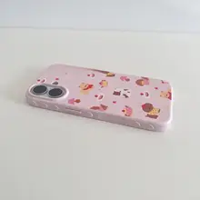 カートゥーンデザインの可愛い犬柄iPhoneケース【冬のパーティー向け・全周保護・柔らかい素材】