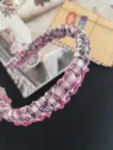 高密度焼き縁バブルチェック筒状リボン付きカチューシャ【ハンドメイドDIY・ペット用リボン】