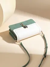 啄木鳥 本革 斜め掛けバッグ【カラーブロック・小型・ファッション・ショルダーバッグ】