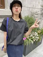 Cxxmagique 高級感ある春夏用コットン無地Tシャツ【デコンストラクションデザイン・切りっぱなしヘム】