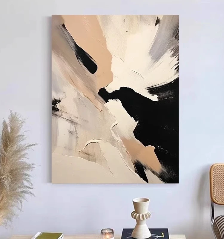 手描き油絵のテクスチャー アート風の抽象装飾画：リビングや玄関に最適な立体デザインの選び方