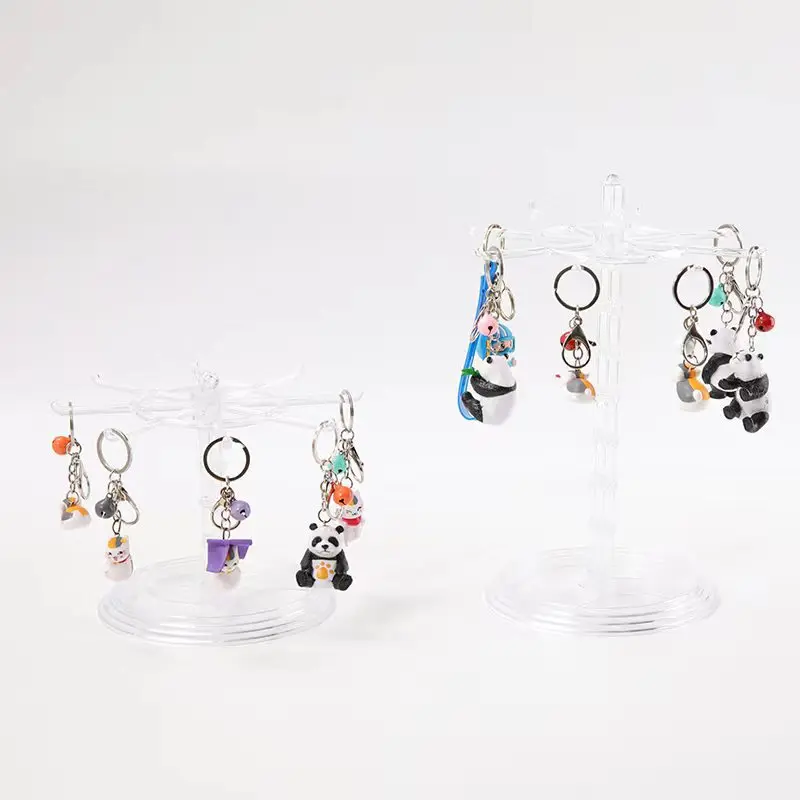 回転式キーホルダー展示ラック【アクセサリー用・ネックレス・ブレスレット・イヤリング対応】