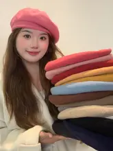 秋冬用 シンプルなデザインのベレー帽【無地・女性用・ニット】