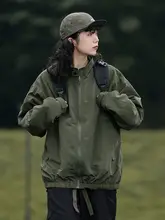 GoodNorth ヴィンテージ風 春秋用 ユニセックス ジップアップ ワークジャケット【無地・フィット】