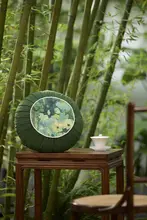 高級感溢れる丸型クッション【緑色・ソファ用・リビング・昼寝枕】