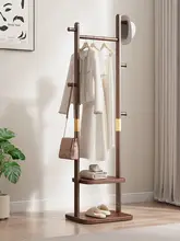 木製の床置き衣類ハンガー【コンパクト・寝室用・省スペース】