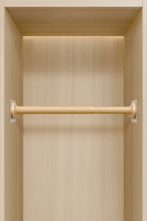 穴あけ不要の伸縮式クローゼット用ハンガーバー【木製・衣類干し用・クローゼット内固定】