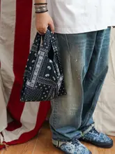 気軽に使えるバンダナ柄エコバッグ【ウエストバッグ・カジュアルデザイン・花柄】（セットアップ対応）