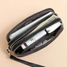本革製 レディース長財布【三層ジッパー・大容量・スマホ・小銭入れ対応】