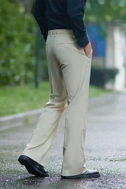 秋用ビジネスカジュアルストレートフレアパンツ【撥水加工・クリースなし・フィット】