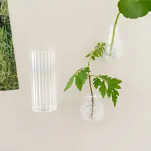 ミニ花瓶【透明ガラス・水栽培・冷蔵庫用マグネット・インテリア装飾】（セットアップ対応）