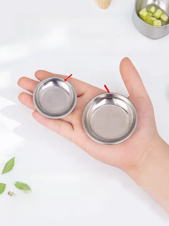 ステンレス製ミニソースディッシュ【平底・小サイズ・調味料用】