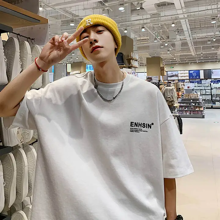 若者向けシンプルデザインTシャツ【ラウンドネック・半袖・夏用】