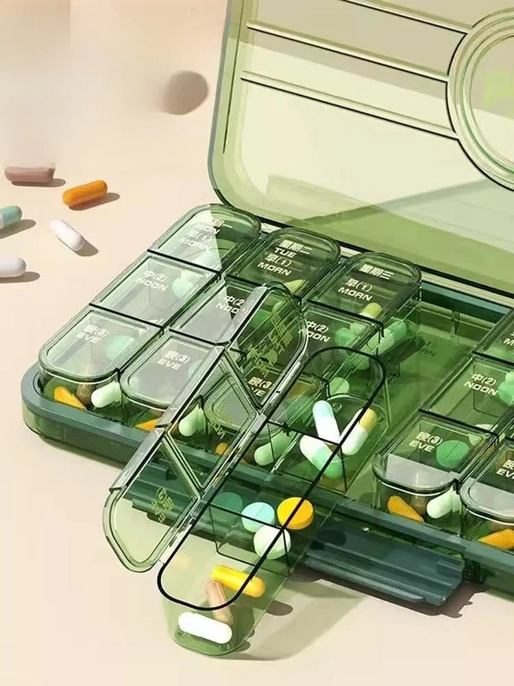 ポータブル薬箱M-药盒2000：一日三食分の薬収納で持ち運びが便利なヘルスケアアイテム