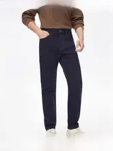 黒のデニムパンツ【中腰・ストレートシルエット・裏起毛】