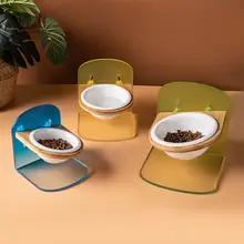 陶器製 猫用調節可能フードボウル【昇降式・角度調整・犬用にも対応】