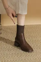 秋冬用 ミニブーツ【加毛・細身・ブラウン】