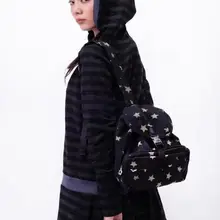 星柄デザインのキャンバス製リュックサック【バケット型・カジュアル・女性用】