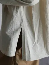 掷布为衣ZBWY コットンリネン ゆったりシルエットシャツ【浅いカーキグレー】