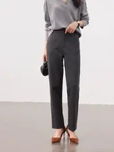 秋冬用 毛混素材のストレートパンツ【通勤スタイル・きちんと感】