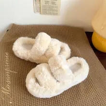 ふわふわの外履きスリッパ【厚底・防滑・コットン製・シンプルデザイン】