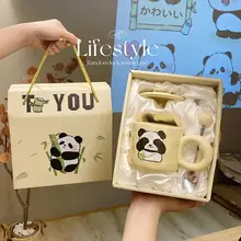 パンダデザインの陶器マグカップ【ギフトボックス入り・実用的】