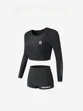 APOTCARE レディース 長袖分体水着【黒・温泉用・保守的デザイン】