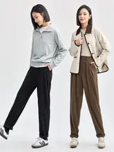 SANDY ストレートチュニック女性用コーデュロイパンツ【クレープ仕立て・ウエストゴム・カジュアル】