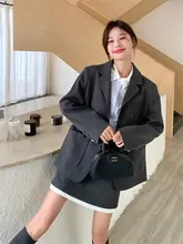 優雅なデザインのグレーのスーツショートスカート【春秋・女性用・小柄サイズ・カジュアル】（セットアップ対応）