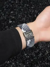 Apple Watch用 バンド メンズ ナイロン 編み込み パラシュートバックル 通気性 スポーツ 夏 上品